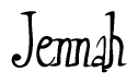 The image is of the word Jennah stylized in a cursive script.