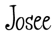   The image is of the word Josee stylized in a cursive script. 