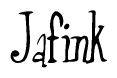 The image is a stylized text or script that reads 'Jafink' in a cursive or calligraphic font.