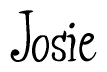 The image is a stylized text or script that reads 'Josie' in a cursive or calligraphic font.