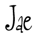 The image contains the word 'Jae' written in a cursive, stylized font.