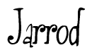 The image is a stylized text or script that reads 'Jarrod' in a cursive or calligraphic font.