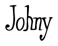 The image contains the word 'Johny' written in a cursive, stylized font.