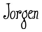 The image is of the word Jorgen stylized in a cursive script.