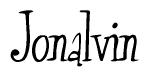 The image is a stylized text or script that reads 'Jonalvin' in a cursive or calligraphic font.