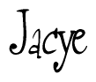 The image is a stylized text or script that reads 'Jacye' in a cursive or calligraphic font.