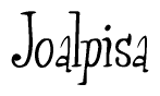 The image is a stylized text or script that reads 'Joalpisa' in a cursive or calligraphic font.