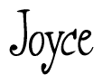 The image is of the word Joyce stylized in a cursive script.