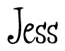 The image contains the word 'Jess' written in a cursive, stylized font.