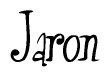 The image is of the word Jaron stylized in a cursive script.