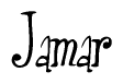 The image is of the word Jamar stylized in a cursive script.