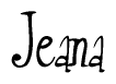 The image contains the word 'Jeana' written in a cursive, stylized font.