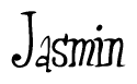 The image is a stylized text or script that reads 'Jasmin' in a cursive or calligraphic font.