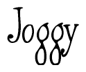 The image is of the word Joggy stylized in a cursive script.