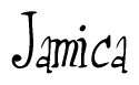 The image is a stylized text or script that reads 'Jamica' in a cursive or calligraphic font.