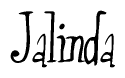The image is of the word Jalinda stylized in a cursive script.
