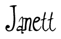 The image is of the word Janett stylized in a cursive script.