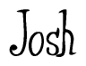 The image is of the word Josh stylized in a cursive script.