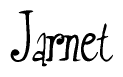 The image contains the word 'Jarnet' written in a cursive, stylized font.