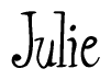 The image is of the word Julie stylized in a cursive script.