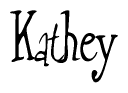 The image is of the word Kathey stylized in a cursive script.