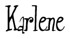 The image contains the word 'Karlene' written in a cursive, stylized font.