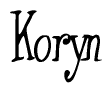 The image is a stylized text or script that reads 'Koryn' in a cursive or calligraphic font.