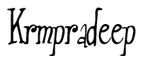 The image contains the word 'Krmpradeep' written in a cursive, stylized font.