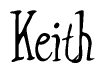 The image is of the word Keith stylized in a cursive script.