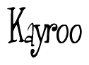 The image is a stylized text or script that reads 'Kayroo' in a cursive or calligraphic font.
