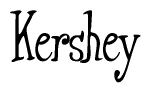 The image is of the word Kershey stylized in a cursive script.