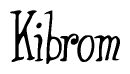 The image is a stylized text or script that reads 'Kibrom' in a cursive or calligraphic font.