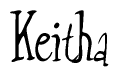 The image is a stylized text or script that reads 'Keitha' in a cursive or calligraphic font.
