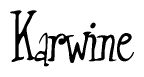 The image is a stylized text or script that reads 'Karwine' in a cursive or calligraphic font.