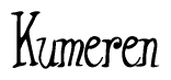 The image is a stylized text or script that reads 'Kumeren' in a cursive or calligraphic font.
