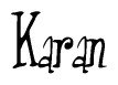 The image is of the word Karan stylized in a cursive script.