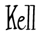 The image is of the word Kell stylized in a cursive script.