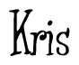 The image contains the word 'Kris' written in a cursive, stylized font.