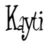 The image contains the word 'Kayti' written in a cursive, stylized font.