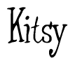 The image is of the word Kitsy stylized in a cursive script.