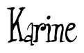 The image contains the word 'Karine' written in a cursive, stylized font.