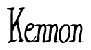 The image is of the word Kennon stylized in a cursive script.
