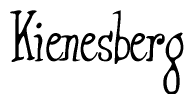 The image is a stylized text or script that reads 'Kienesberg' in a cursive or calligraphic font.