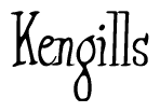 The image is of the word Kengills stylized in a cursive script.