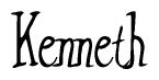 The image is of the word Kenneth stylized in a cursive script.