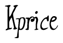 The image contains the word 'Kprice' written in a cursive, stylized font.