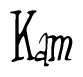 The image contains the word 'Kam' written in a cursive, stylized font.