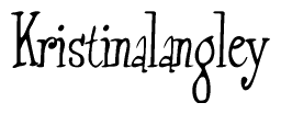 The image contains the word 'Kristinalangley' written in a cursive, stylized font.