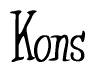 The image is a stylized text or script that reads 'Kons' in a cursive or calligraphic font.
