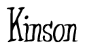The image is of the word Kinson stylized in a cursive script.